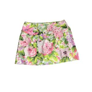 Laura Ashley Golf Tennis Pickle Ball Skort Floral Pink Green Women's  L Athletic